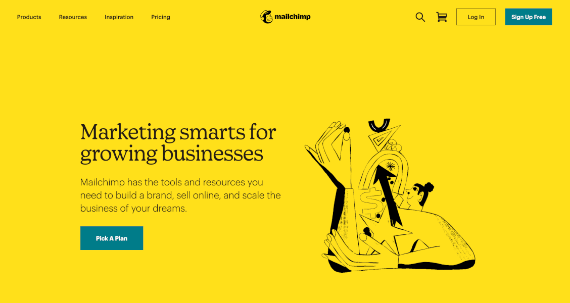 Screenshot of Mailchimp's website