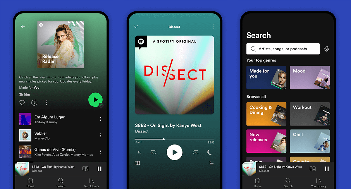 Spotify app screenshots