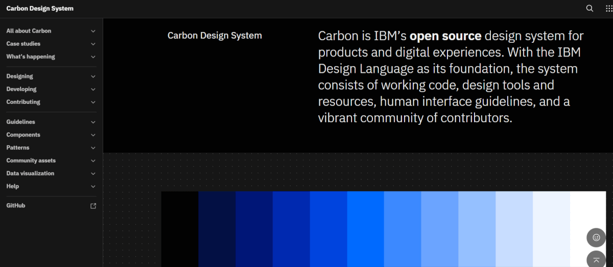 IBM's Carbon Design System site